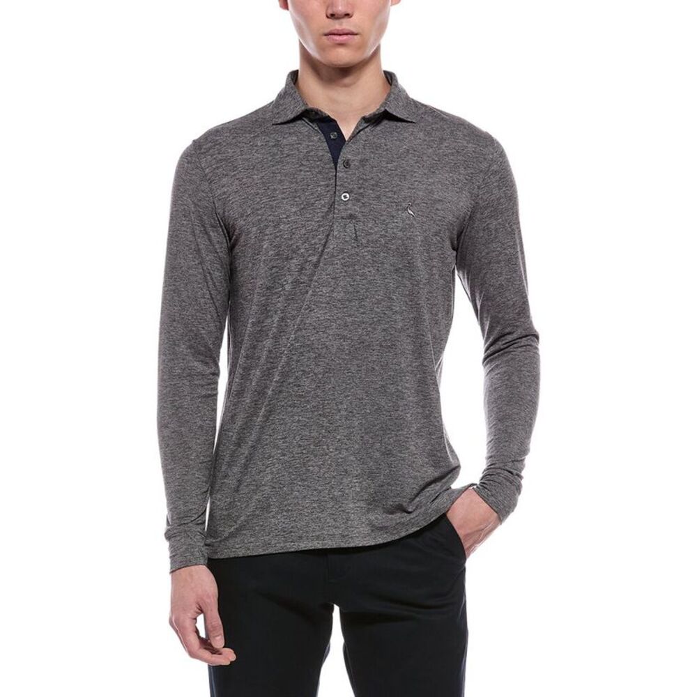 Tailorbyrd Mens  Brushed Mélange Polo Shirt, Gray